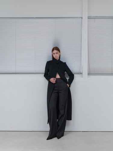 Single collar long coat (Hinode Cashmere Fabric) - CHOIM - Modalova