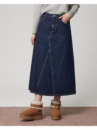 Flare napping long denim skirt PQ4DS081 - PLASTIC ISLAND - Modalova