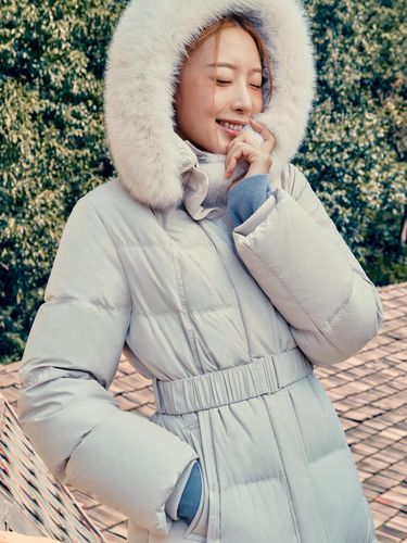 Planning] Fur Hooded Long Goose-Down Padded Jumpe - PLASTIC ISLAND - Modalova