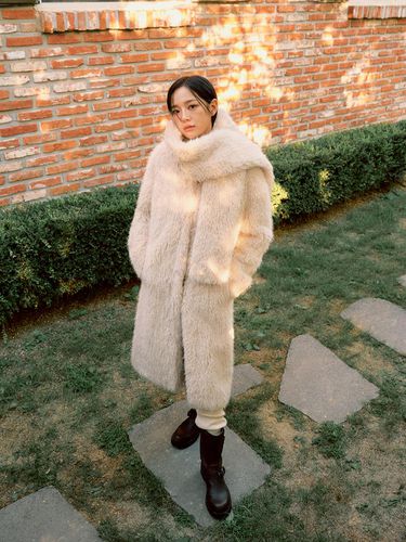 It MICHAA Long Hair Muffler Fur Coat ITOCFHC110 (L - itMICHAA - Modalova