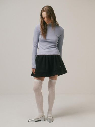 VOLUME WOOL SKIRT_BLACK - AMIDI - Modalova