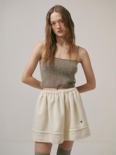 VOLUME WOOL SKIRT_IVORY - AMIDI - Modalova