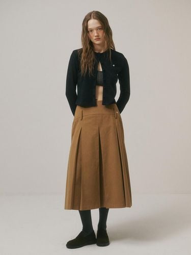 PLEATS LONG SKIRT_CAMEL - AMIDI - Modalova