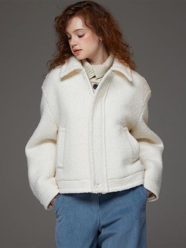 Wool boucle Blouson jacket beige - Awesomestudio - Modalova