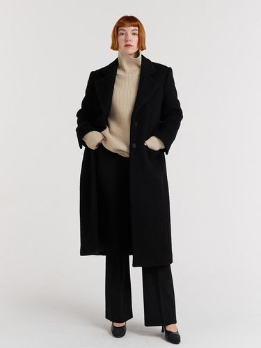 Tailored Long Coat - Black - by ginger - Modalova