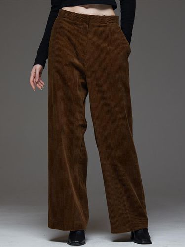 Corduroy Semi-Wide Fit Slacks Brown - Awesomestudio - Modalova