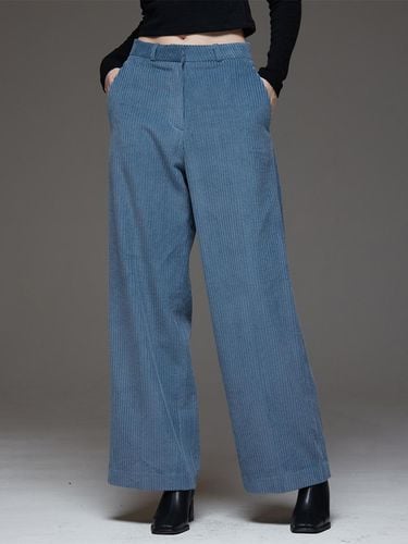 Corduroy Semi-Wide Fit Slacks Indie Blue - Awesomestudio - Modalova