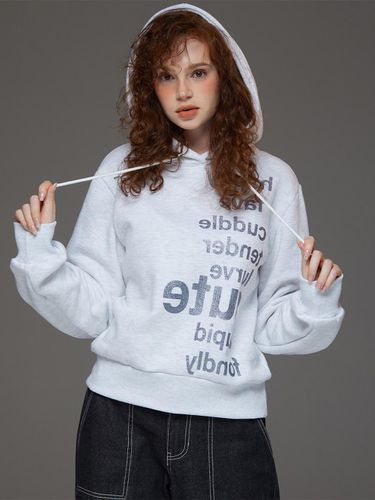 Napping] Lettering Slim Hooded Sweat Shirt White - Awesomestudio - Modalova