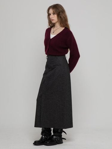 WOOL HERRINGBONE CLASSIC LONG SKIRT - MORELIKEIT - Modalova