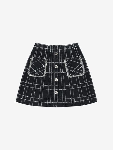 Two Pocket Checkered Knitwear Skirt (TJSCZ2967) - VIKI - Modalova