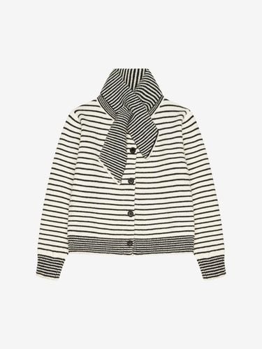 Muffler set striped cardigan (TJCCZ4986) - VIKI - Modalova