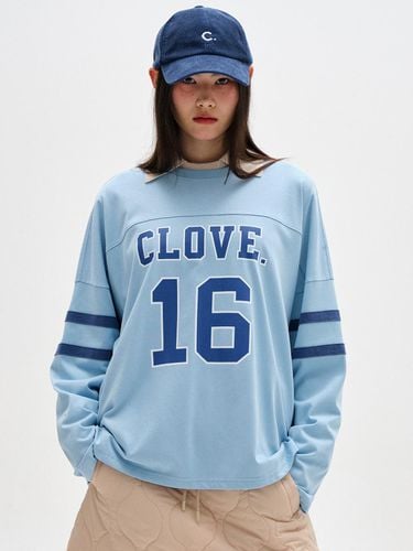 FW ] Letterman Jersey T - Shirt (Sky Blue) - CLOVE - Modalova