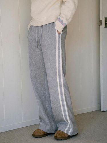 P3220 Wide Track Pants_Melange gray - vanone atelier - Modalova