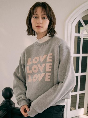 A3504 LOVE Sweat Shirt_Melange gray - vanone atelier - Modalova