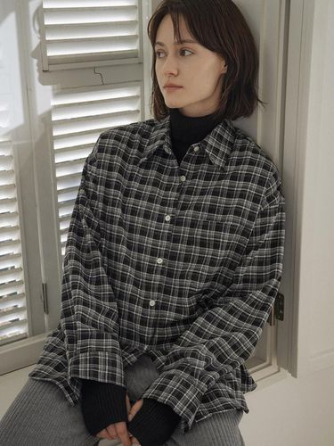 A3507 Pocket Checkered Shirt_Black - vanone atelier - Modalova