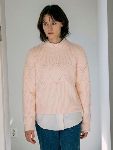 KN4254 Punching Turtleneck Knitwear_Light pink - vanone atelier - Modalova