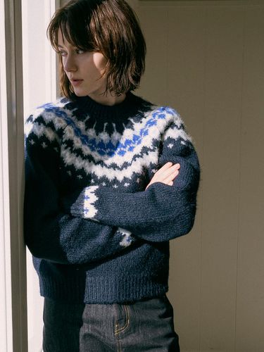 KN4256 Nordic Round Knitwear_Navy - vanone atelier - Modalova