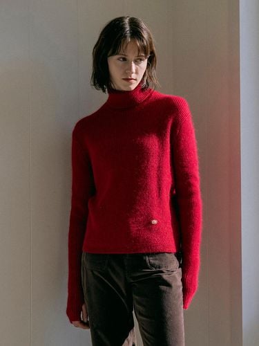 KN4257 soft wool Turtleneck Knitwear_Red - vanone atelier - Modalova