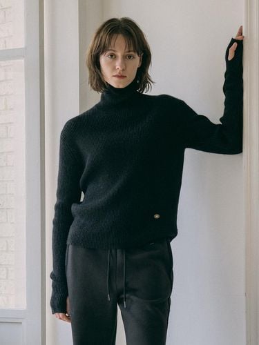 KN4257 soft wool Turtleneck Knitwear_Black - vanone atelier - Modalova