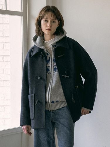 O3743 wool duffel coat_Navy - vanone atelier - Modalova