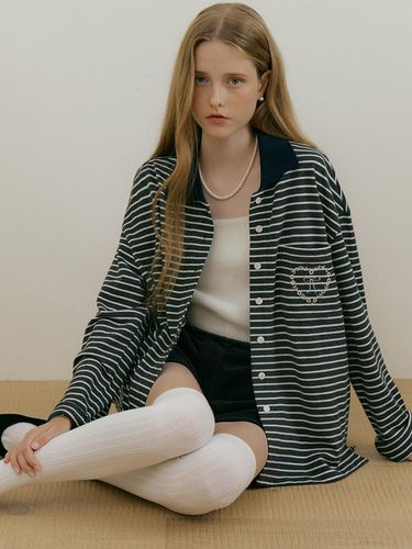 STRIPE PK CARDIGAN T - SHIRT - MORE THAN LIKE - Modalova