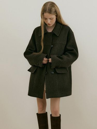 WOOL HALF COAT - BROWN - MORE THAN LIKE - Modalova