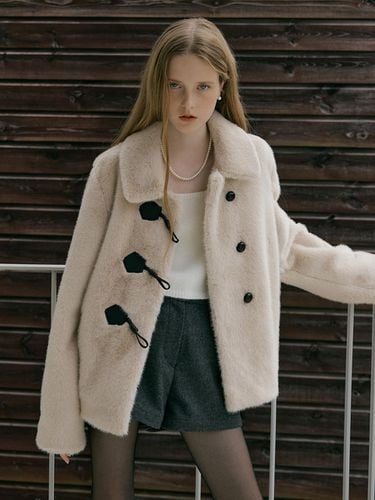 ECO FUR JACKET - BEIGE - MORE THAN LIKE - Modalova