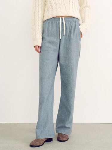 Wool Banding Wide Pants Sky (KE4Y21M01Q) - kuho plus - Modalova