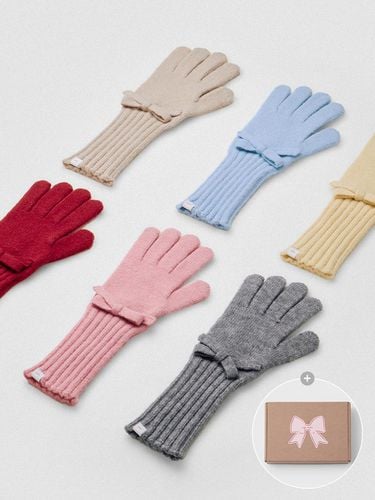 Gift Packaging] Ribbon Finger Hole Gloves (6color - HIGH CHEEKS - Modalova