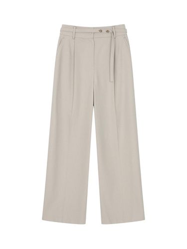 Tuck wide belted wool slacks- U1F41WSL800 - REETE - Modalova