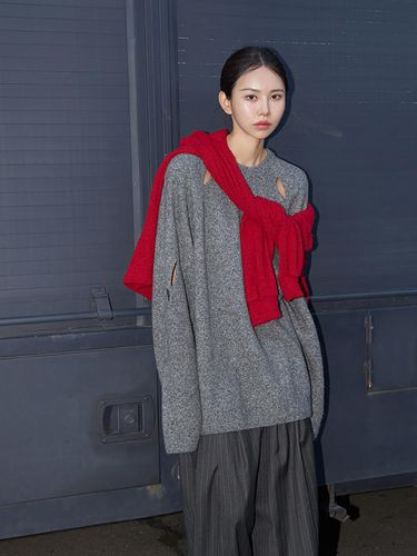 Exclusive] 24FW double slit raglan loose fit knit - LANGER - Modalova