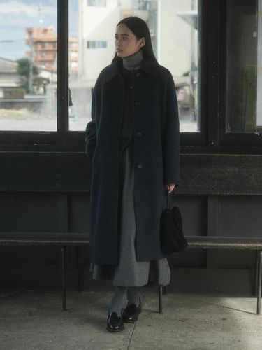 RIA ALPACA HANDMADE LONG COAT_NAVY - SAGEMENT - Modalova