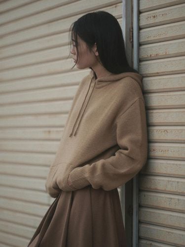 FOND CASHMERE HOOD KNIT_BEIGE - SAGEMENT - Modalova