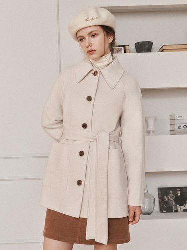 Handmade Out Pocket Belted Single Midi Coat- U1F41 - REETE - Modalova