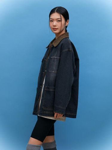 Corduroy Coloring Collar Quilting Denim Jacket AQ4 - LAP - Modalova