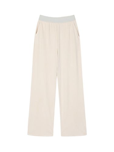 Color wool band ribbed jersey pants- U1F42JSL030 - REETE - Modalova