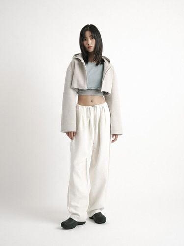 Crop hood coat_Light Gray - PEEP - Modalova