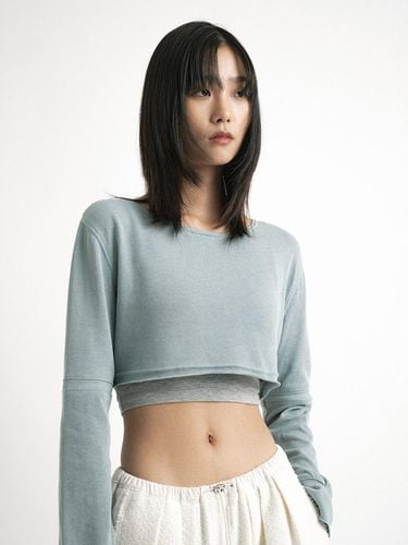 Epoch crop two way cardigan_Sky blue - PEEP - Modalova