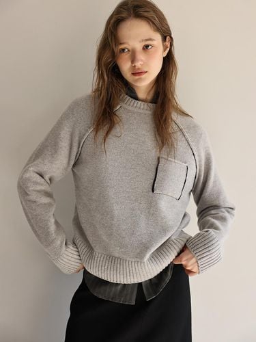 Tape raglan knit (gray) - ANDNEEDS - Modalova