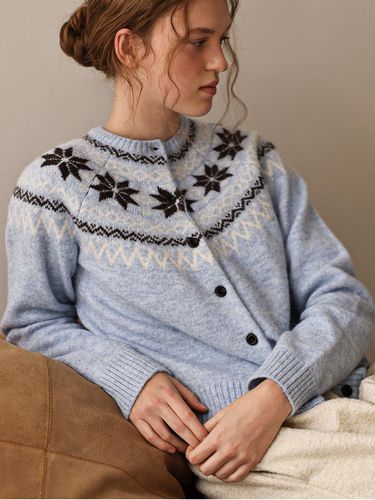 Sierra nordic cardigan (sky blue) - ANDNEEDS - Modalova