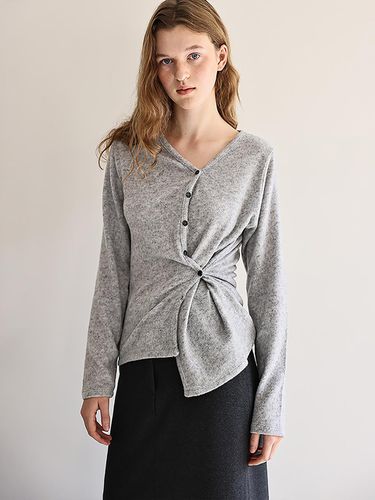 Basel v neck cardigan (melange gray) - ANDNEEDS - Modalova