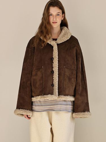 Shawl collar reversible jacket (brown) - ANDNEEDS - Modalova