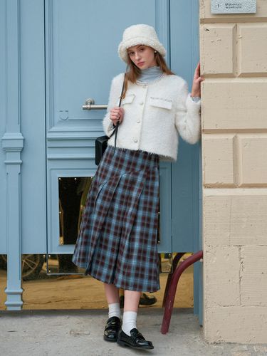 Cest_Plaid irregular pleated skirt - Cest Moidew - Modalova