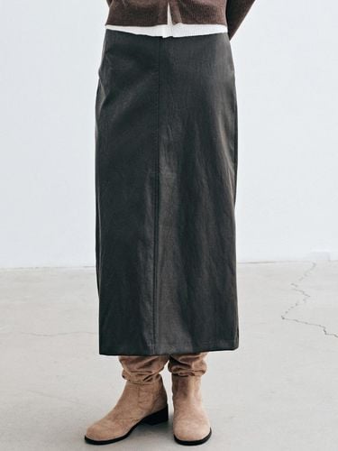 FAUX LEATHER LONG SKIRT_BROWN - YAN13 - Modalova