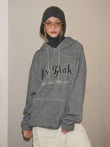 New York Hood Knit_ Gray - SALON DE YOHN - Modalova