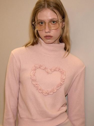 Heart Point Knit Top_ Pink - SALON DE YOHN - Modalova