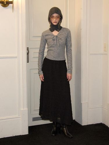 Chiffon Shirring Skirt_ Black - SALON DE YOHN - Modalova