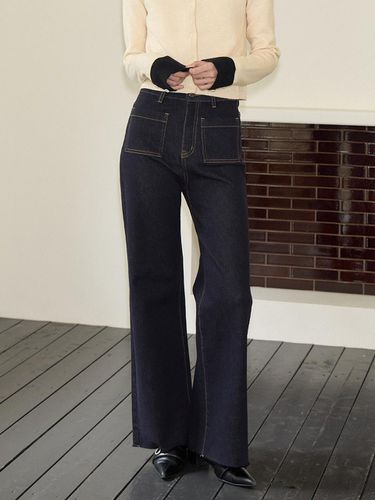 Wide Denim Pants_ Raw - SALON DE YOHN - Modalova