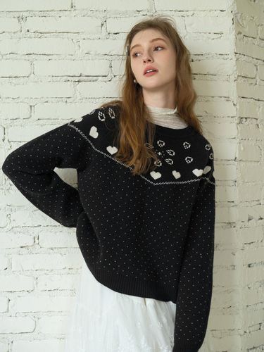 Cest_Dot pattern pullover knit sweater - Cest Moidew - Modalova