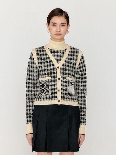 VITA Gingham Check Knit Vest - Black / - EENK - Modalova